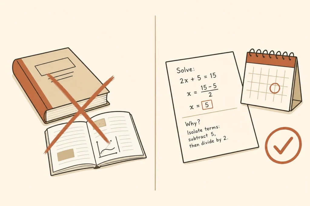 Simple visual explaining End catch-up work with proof that it supports the next task.