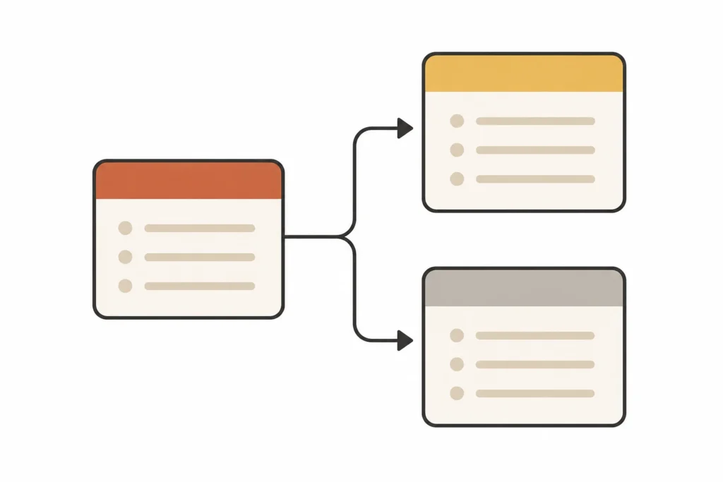 A three-card course map shows an early unit connecting to two later units.