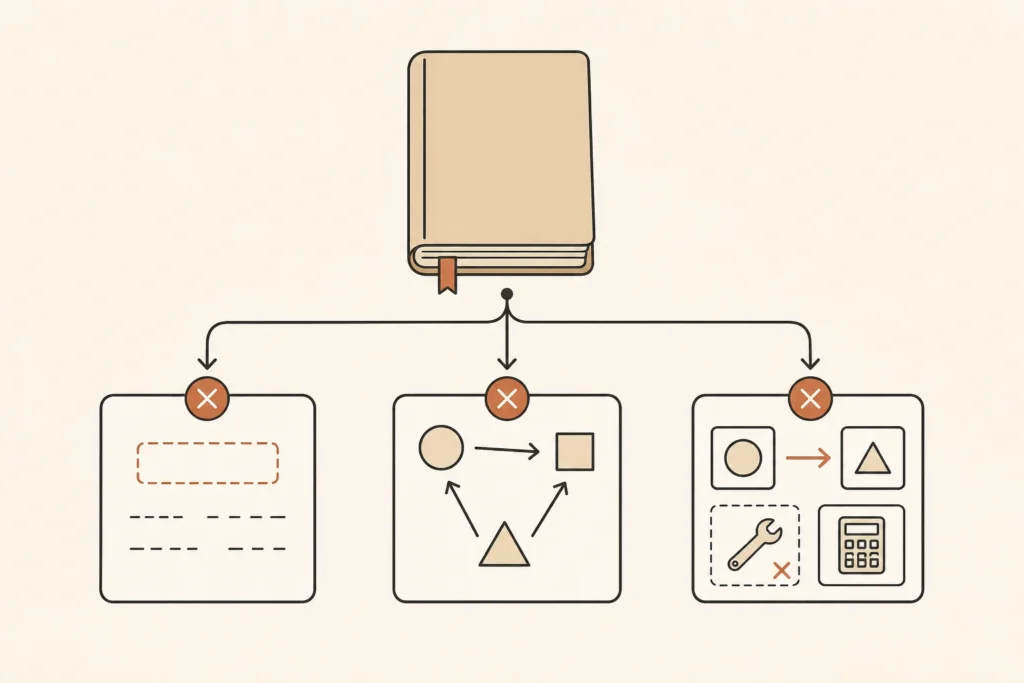 A closed-note self-check branches into recall, explanation, and application gaps.